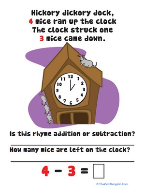 Hickory Dickory Dock Subtraction