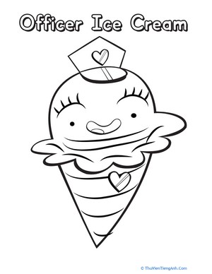 Officer Ice Cream Coloring Page