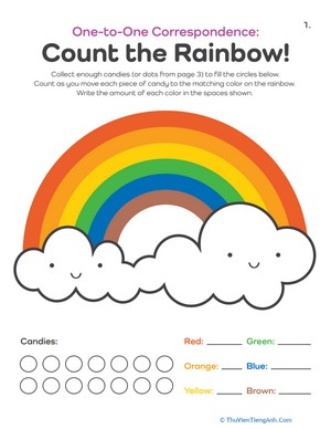 One-to-One Correspondence: Count the Rainbow!