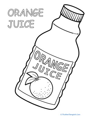 Orange Juice Coloring Page