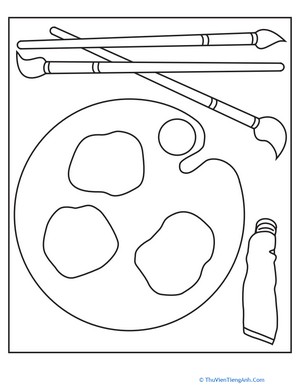 Paint Palette Coloring Page