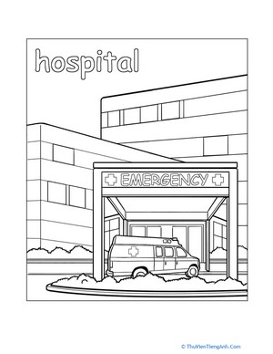 Hospital Coloring Page