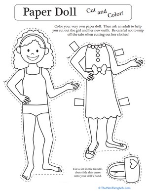 Paper Doll Coloring #1