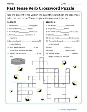 Past Tense Verb Crossword Puzzle