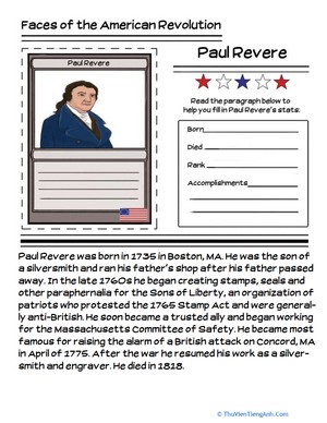Paul Revere Trading Card