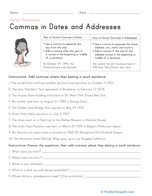 Perfect Punctuation: Commas in Dates and Addresses