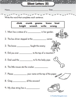 Phonics Review: More Silent Letters