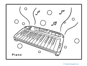 Electric Keyboard Coloring Page