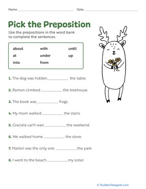 Pick the Preposition