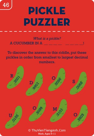 Dealing with Decimals: Pickle Puzzler