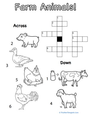 Picture Crossword: Farm Animals!