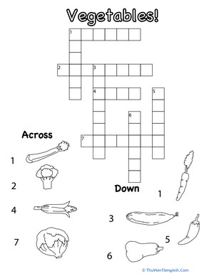 Picture Crossword: Vegetables
