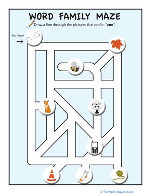 Picture Word Maze: “-one”