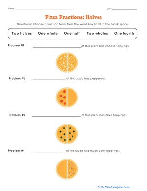 Pizza Fractions: Halves