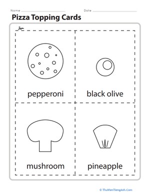 Pizza Topping Cards
