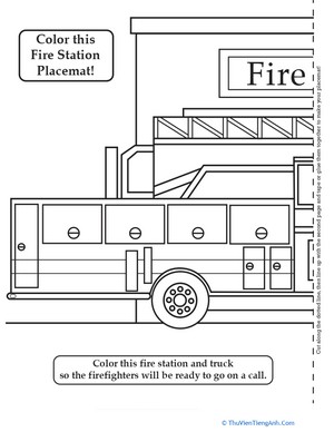 Fire Truck Activity Placemat