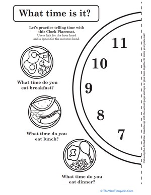 Clock Activity Placemat