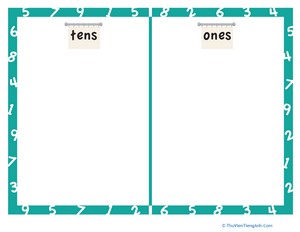 Place Value Mat: Two-Digit Numbers