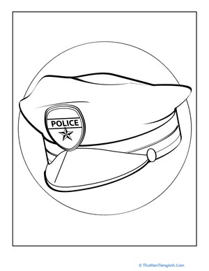 Police Hat Coloring Page