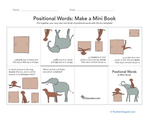 Positional Words Mini Book