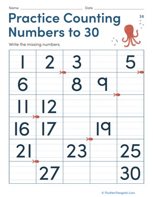 Practice Counting Numbers to 30