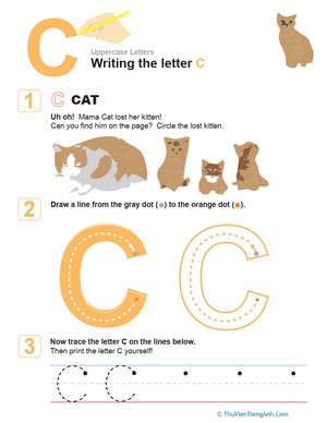 C is for Cat! Practice Writing the Letter C