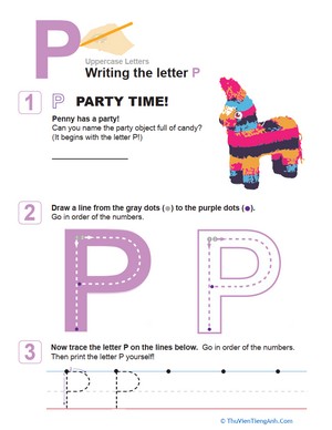 P is for Party! Practice Writing the Letter P
