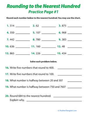 Practice Rounding with a Chart