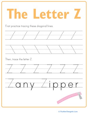 Practice Tracing the Letter Z
