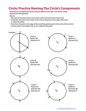 Practicing Naming a Circle’s Components