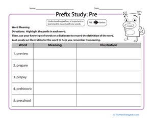 Prefix Study: Pre