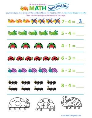 Preschool Math: Take Away the Bugs