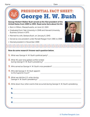 Presidential Fact Sheet: George H. W. Bush