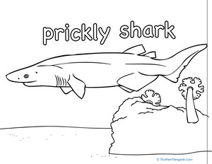 Prickly Shark Coloring Page