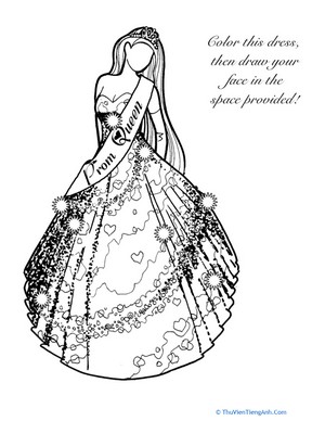 Prom Dress Coloring Page