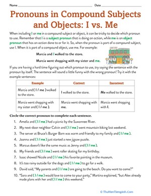 Pronouns in Compound Subjects and Objects: I vs. Me