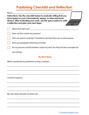 Publishing Checklist and Reflection
