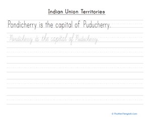 Puducherry Cursive Practice