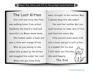 Punctuate the Story: The Lost Kitten