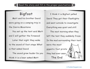 Bigfoot: Punctuate the Story
