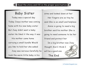 Baby Sister: Punctuate the Story