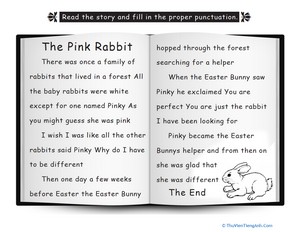 Punctuate the Story: The Pink Rabbit