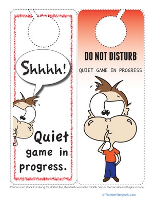 Quiet Game Door Hanger