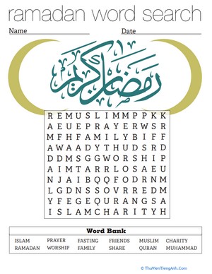 Ramadan Word Search