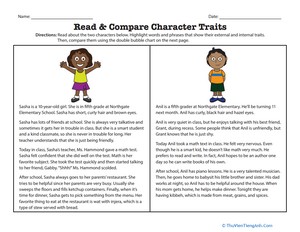 Read & Compare Character Traits