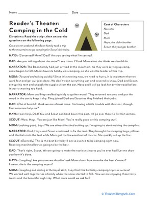 Reader’s Theater: Camping in the Cold