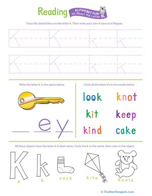Get Ready for Reading: All About the Letter K