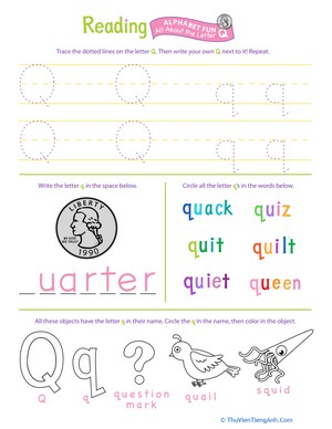 Get Ready for Reading: All About the Letter Q