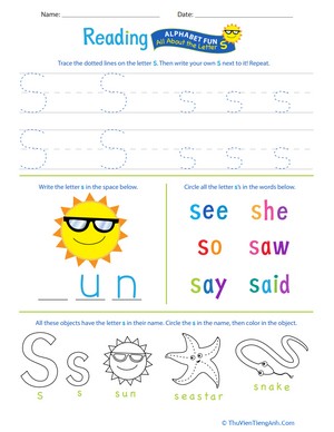 Get Ready for Reading: All About the Letter S