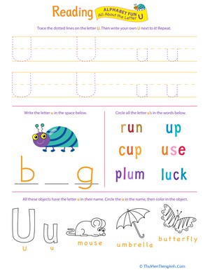 Get Ready for Reading: All About the Letter U